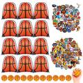 12 Pcs Sport Ball Bags 12 Pcs Squeezable Mini Sport Balls 100 Pcs Sport Stickers Set with Reflective Stripe Aesthetic Sport Ball Stickers for Soccer Football Baseball Basketball Party (Basketball)