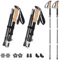 FAEFTY Hiking Poles, Foldable, Nordic Walking Poles, Women and Men, Trekking Poles, Foldable Hiking Poles, Telescopic, Adjustable, Lightweight Aluminium, 110-135 cm, with Cork Handle and 4 Pairs of