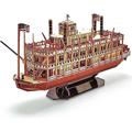 UHGFIMP 3D Wooden Puzzle Ship, DIY Puzzles Mississippi Steamboat Model Kits, Difficult Family Puzzles and Cruise Ship Puzzles Gifts Decoration