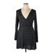 Express Outlet Casual Dress - Sweater Dress: Gray Marled Dresses - Women's Size Large