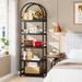 4-Tier Open Bookshelf, 70.8" Industrial Wood Bookcase Storage Shelves