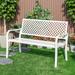 Winter Wonderland- White All-Steel Garden Bench for Relaxation