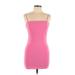 Fashion Nova Casual Dress - Bodycon Square Sleeveless: Pink Print Dresses - Women's Size Large