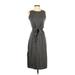 Banana Republic Casual Dress - Midi High Neck Sleeveless: Gray Dresses - Women's Size X-Small