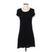 Olivia Rae Casual Dress - Mini Scoop Neck Short sleeves: Black Print Dresses - Women's Size Small