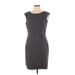 Calvin Klein Casual Dress - Sheath Scoop Neck Sleeveless: Gray Dresses - Women's Size 12