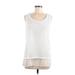 CALVIN KLEIN JEANS Sleeveless Top: White Tops - Women's Size Medium