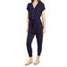 Button Front Tie Jumpsuit