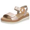 Keilsandalette REMONTE, Damen, Gr. 43, braun (kupferfarben), Leder, feminin, Schuhe, Sommerschuh, Riemchensandale mit praktischem Klettverschlüssen, Topseller