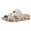 Pantolette RIEKER, Damen, Gr. 41, beige (hellbeige kombiniert), Lederimitat, feminin, Schuhe, Keilabsatz, Sommerschuh, 150 Jahre RIEKER Jubiläumsartikel, Topseller