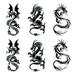 Small dragons Temporary Tattoos Stickers for kids Women Men Girls 6 Sheets Fake dragon lovely Tattoos Paper Body Sticker Set Party Favors waterproof and Long Lasting body tattoos by Yesallwas (Set 1)