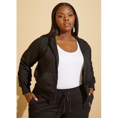Plus Size French Terry Hooded Sweatshirt