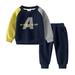 Toddler Cute Outfits Autumn And Suit Matching Color Thickening Type Two Piece Children S Pullover Hoodie Sweatpants Children S Suit Baby Winter Set Navy 4 Years-5 Years 120(4 Years-5 Years)
