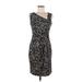 En Focus Studio Casual Dress - Sheath: Black Leopard Print Dresses - Women's Size 8