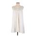 En Creme Casual Dress - Mini Crew Neck Sleeveless: Ivory Print Dresses - Women's Size Small