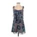 Bebop Casual Dress - A-Line V-Neck Sleeveless: Blue Dresses - Women's Size Small