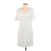 Trina Turk Casual Dress - Shift V Neck Short sleeves: White Print Dresses - Women's Size 6