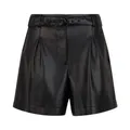 Patrizia Pepe , High Waist Black Faux Leather Shorts ,Black female, Sizes: 2XS