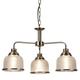 Searchlight Bistro II 3Lt Ceiling Pendant- Brass and Holophane Glass