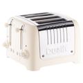 Dualit Lite 4 Slice Toaster - Canvas White, Stainless Steel, Check