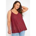 Yours Curve Red Broderie Cami, Women's Curve & Plus Size, Yours
