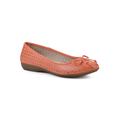 Wide Width Women's Cheryl Ballet Flat by Cliffs in Tangerine Burnished Smooth (Size 9 W)