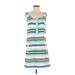 Southern Tide Casual Dress - Shift Scoop Neck Sleeveless: Blue Stripes Dresses - Women's Size Small