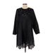 Paris Atelier & Other Stories Casual Dress - Mini High Neck 3/4 sleeves: Black Print Dresses - Women's Size Small