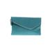 Urban Expressions Leather Clutch: Pebbled Teal Print Bags