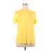 Nine West Short Sleeve T-Shirt: Yellow Tops - Women's Size X-Large