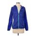 Eddie Bauer Windbreaker Jacket: Below Hip Blue Polka Dots Jackets & Outerwear - Women's Size X-Small