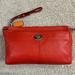 Coach Bags | Coach Red Leather Chelsea Turn Lock Wristlet Large Clutch Designer Purse Bag | Color: Red | Size: 6.5 X 11" X 2"