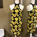 Urban Outfitters Dresses | - Urban Outfitters Women’s Dress Halter Motif Mini Yellow Floral Size Smal | Color: Black/Yellow | Size: S