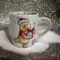 Disney Kitchen | Disney Winnie The Pooh Christmas Gift Coffee Mug Ceramic Graphics On Inside New | Color: Red/White | Size: Os