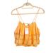 Free People Tops | Free People Women's Orange Lace Spaghetti Home Again Cami Cropped Top Small Nwt | Color: Orange | Size: S