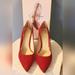 Jessica Simpson Shoes | Jessica Simpson Jp Laenie Heels Size 10 M Maraschino Red Pointy Toe Pumps Suede | Color: Red | Size: 10