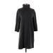 Trafaluc by Zara Casual Dress - Sweater Dress Turtleneck 3/4 sleeves: Gray Print Dresses - Women's Size Small