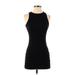 Shein Casual Dress - Mini High Neck Sleeveless: Black Print Dresses - Women's Size 4