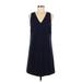 Gap Casual Dress - Shift V Neck Sleeveless: Blue Polka Dots Dresses - Women's Size Medium