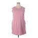 32 Degrees Casual Dress - Mini Crew Neck Sleeveless: Pink Print Dresses - Women's Size 2X-Large