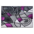 Masada Rugs, Modern Contemporary Area Rug Mat, Purple Grey Black (2 Feet X 3 Feet) Mat