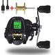 ZPLuz Digital Fishing Reel,Digital Fishing Baitcasting Reel Optional With Bite Alarm Depth Position With Spare Spool Black