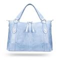 Frye Women's Melissa Medium Satchel, Washed Denim Leath