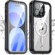 WinWire iPhone 15 ProMax Case Magnetic Waterproof, Built-in Screen Protector[IP68 Underwater][15FT Military Dropproof][Dustproof][Compatible with MagSafe] 360 Full-Body Shockproof Waterproof Black