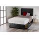 Home Furnishings UK Suede Divan Bed Set with a Open Sprung Mattress and Matching Headboard (2 Drawers) (4FT Small Double, Black)
