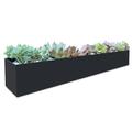 Modern Metal Trough Planter Rectangle Succulent Planter Box - 32" Window Sill Planters - Decorative Indoor/Outdoor Table or Window Planter - Trough Planter - Windowsill Herb Planter (1pc black)