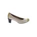 Munro American Heels: Pumps Chunky Heel Work Ivory Color Block Shoes - Women's Size 6 1/2 - Round Toe