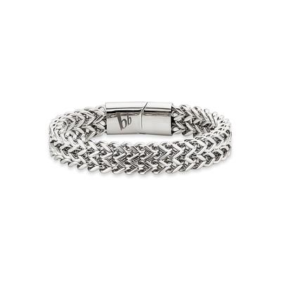 Armband BRUNO BANANI "Schmuck Geschenk Armkette Ankerkette 12 mm breit Silber" Gr. 21, silber (edelstahlfarben), Armbänder, Herren, 21, Edelstahl Image