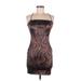 Bear Dance Cocktail Dress - Bodycon Halter Sleeveless: Brown Dresses - Women's Size Medium