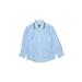 George Martin Boys Collection Long Sleeve Button Down Shirt: Blue Print Tops - Size Large